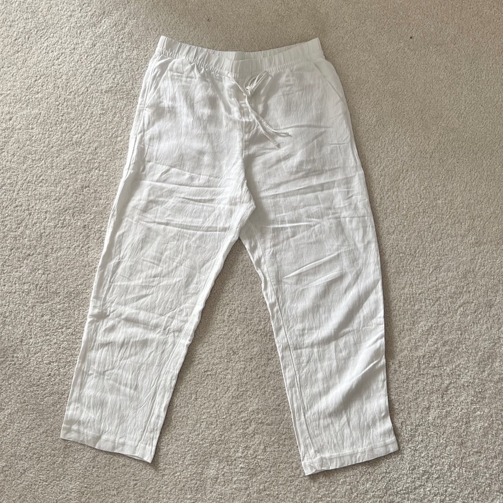 H&M white linen pants
